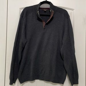 Tasso Elba Mens Pullover Knit Sweater 1/4 Zip/Button